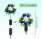 Artificial Cemetery & Memorial Flowers with Vase – Blue & Yellow Silk Rose and Lily Gravesite Bouquet, Outdoor Headstone Decoration, Long-Lasting Memorial Arrangement (2 Sets)